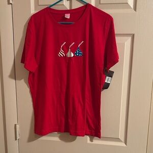 Red Graphic T-Shirt with Candy Design